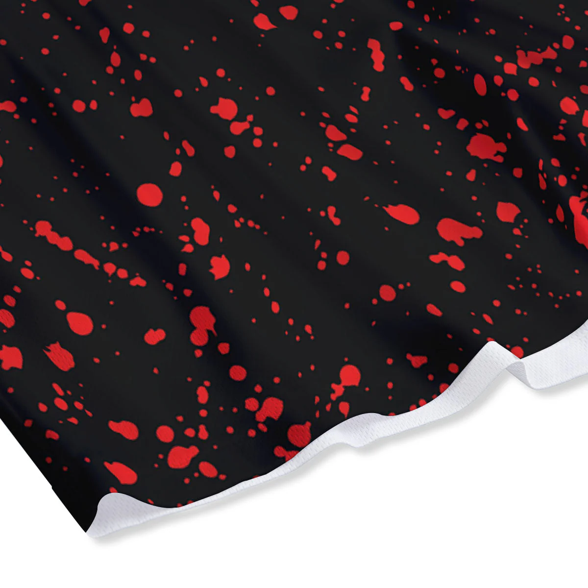 Blood Red Print Pattern Mesh Shorts - Image 4