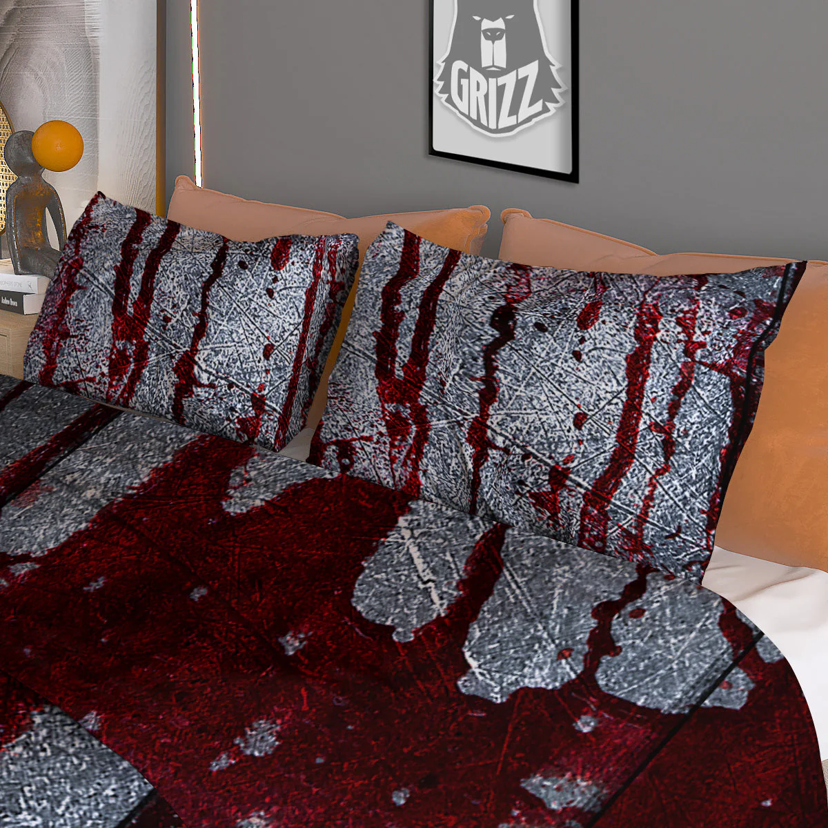 Bloody Metal Wall Print Duvet Cover Bedding Set - Image 3