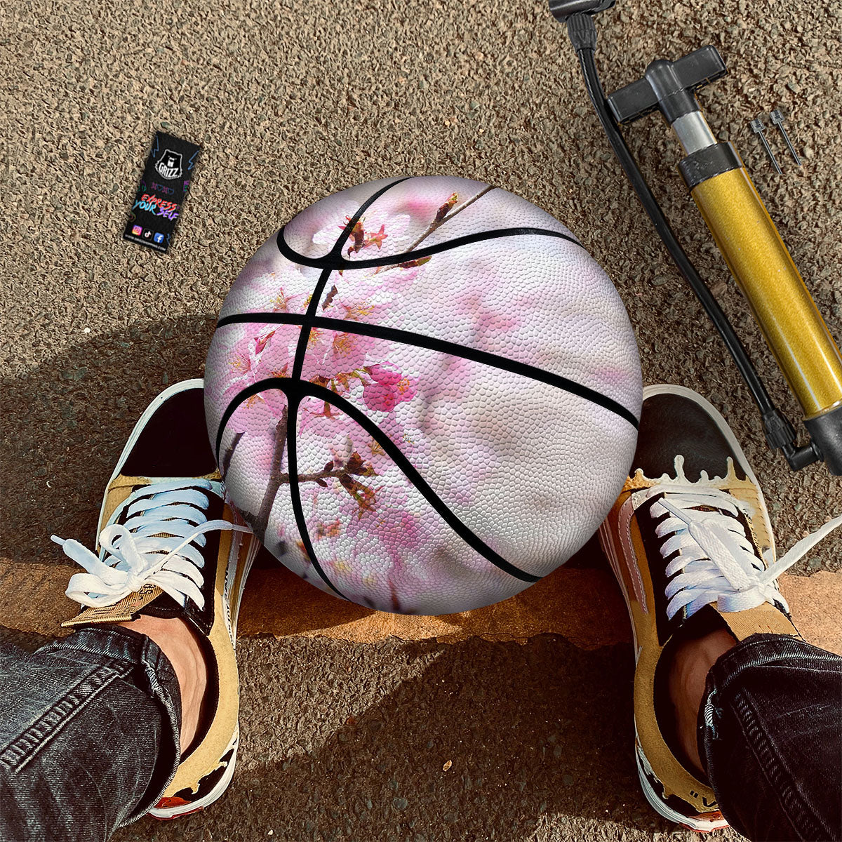 Blossom Spring Cherry Print Basketball - Image 2