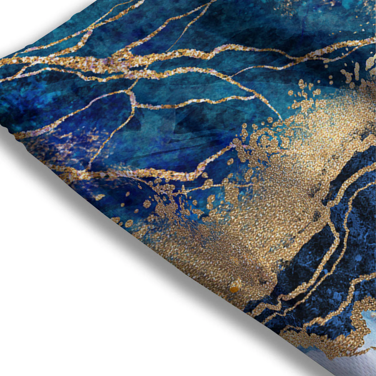 Blue And Gold Marble Print Mesh Shorts - Image 3