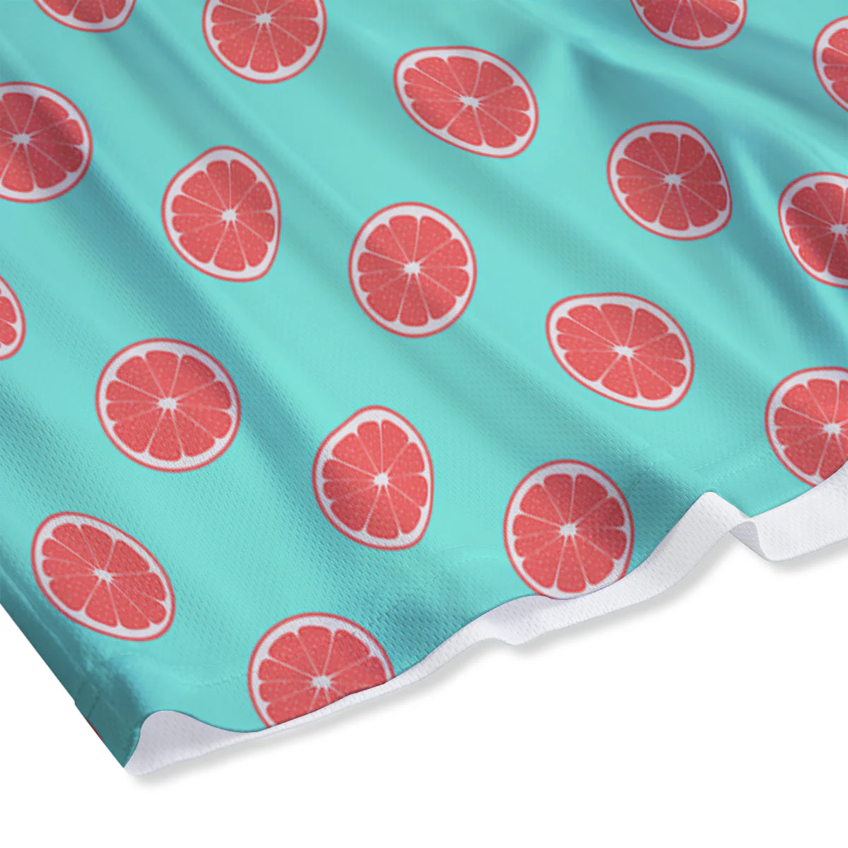 Blue And Pink Grapefruit Sliced Print Pattern Mesh Shorts - Image 4