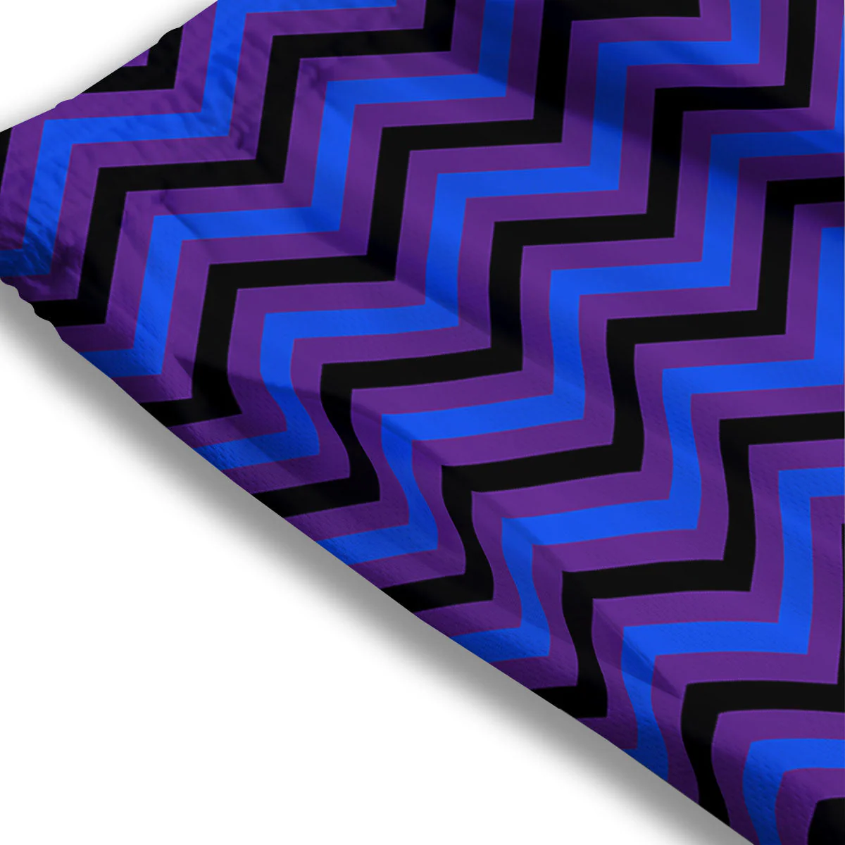 Blue Black And Purple Chevron Print Mesh Shorts - Image 3