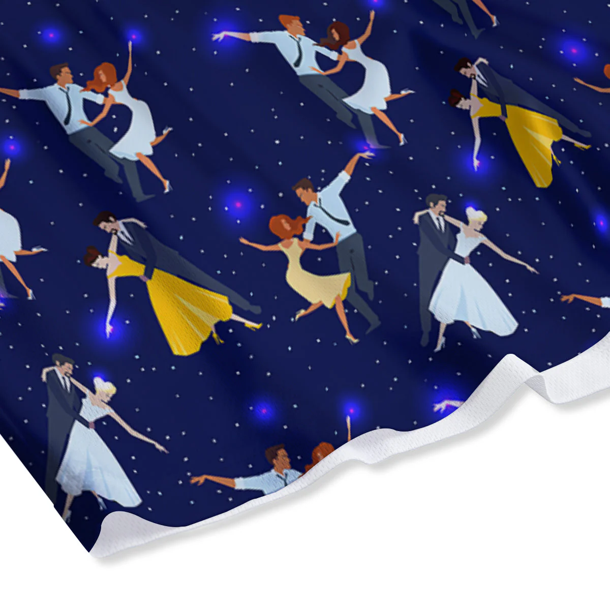 Blue Dancer Print Pattern Mesh Shorts - Image 4