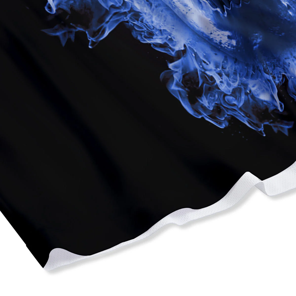 Blue Flaming Skull Print Mesh Shorts - Image 4