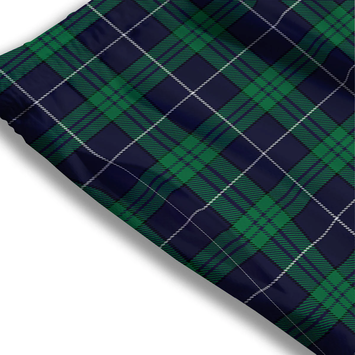 Blue Green And White Tartan Print Mesh Shorts - Image 3