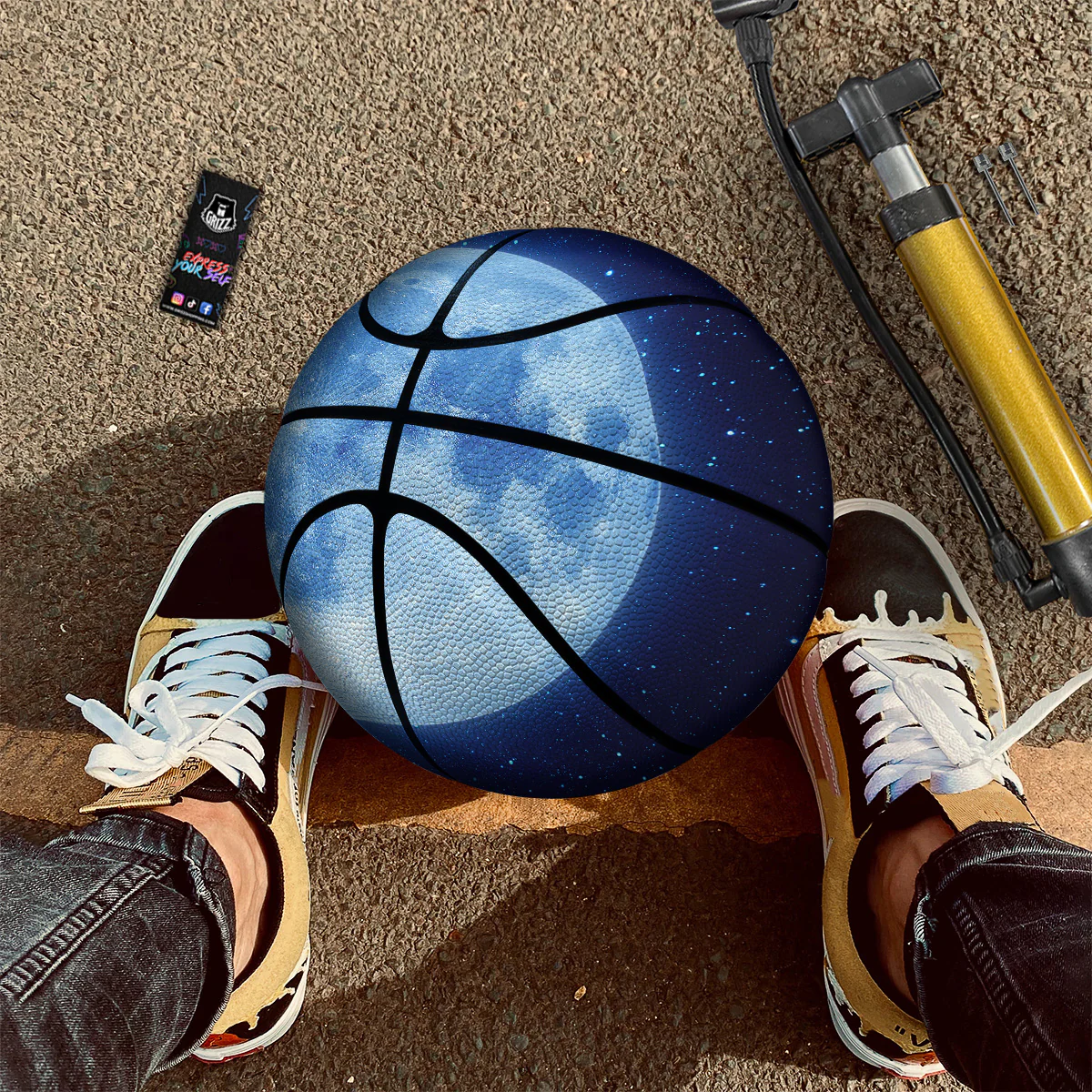 Blue Moon Print Basketball - Image 3