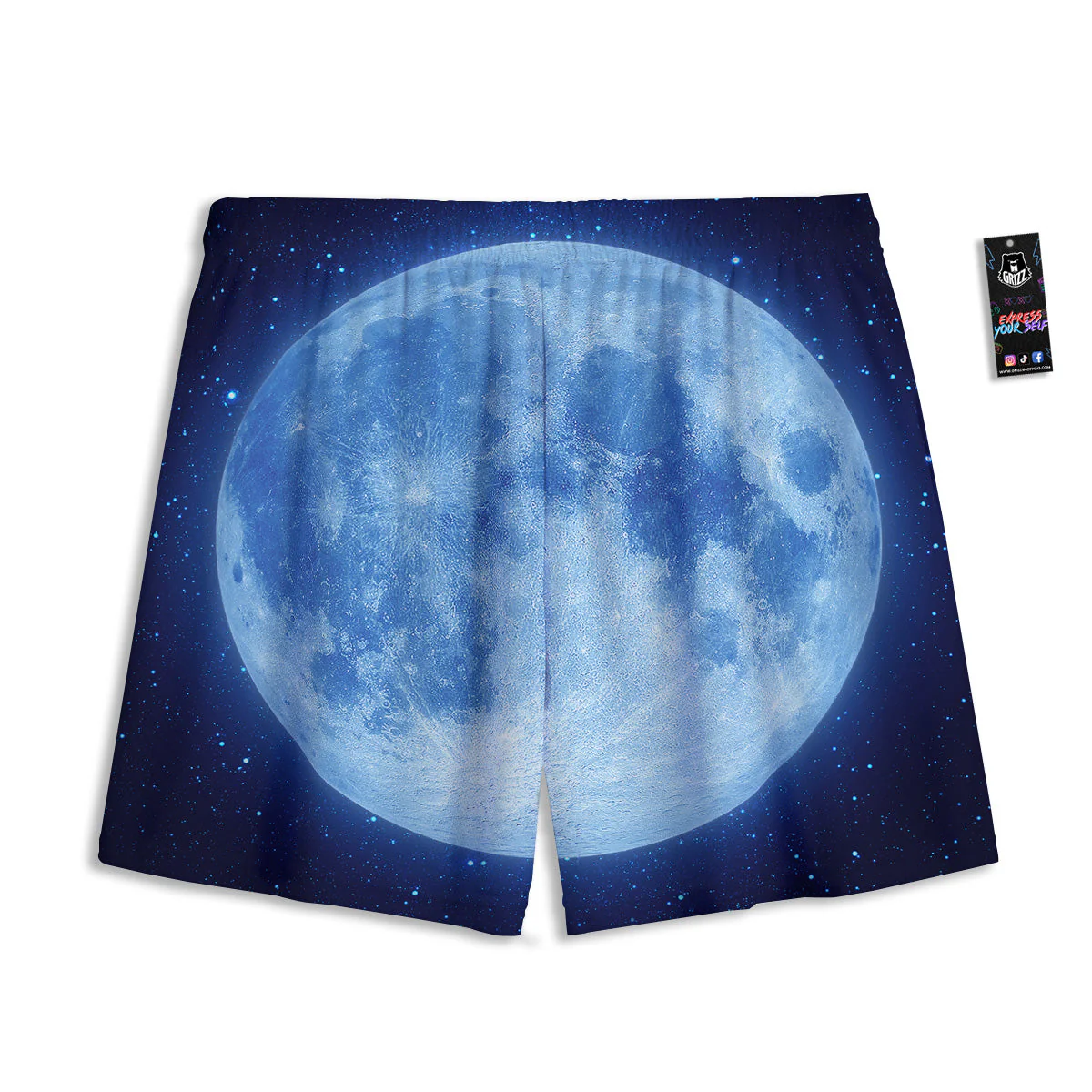Blue Moon Print Mesh Shorts - Image 2