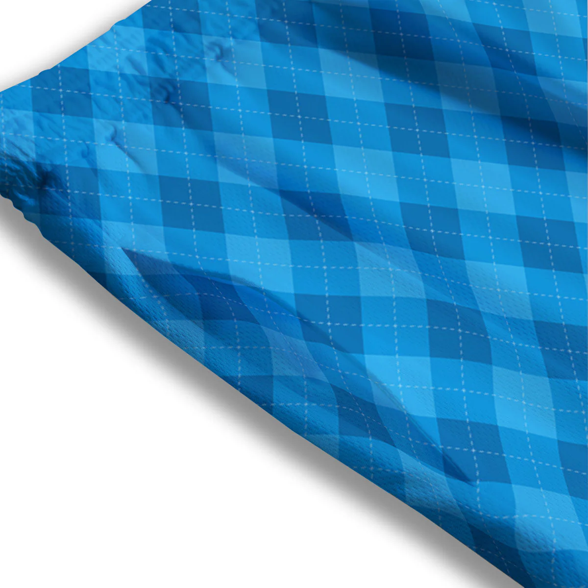 Blue Ocean Argyle Print Pattern Mesh Shorts - Image 3