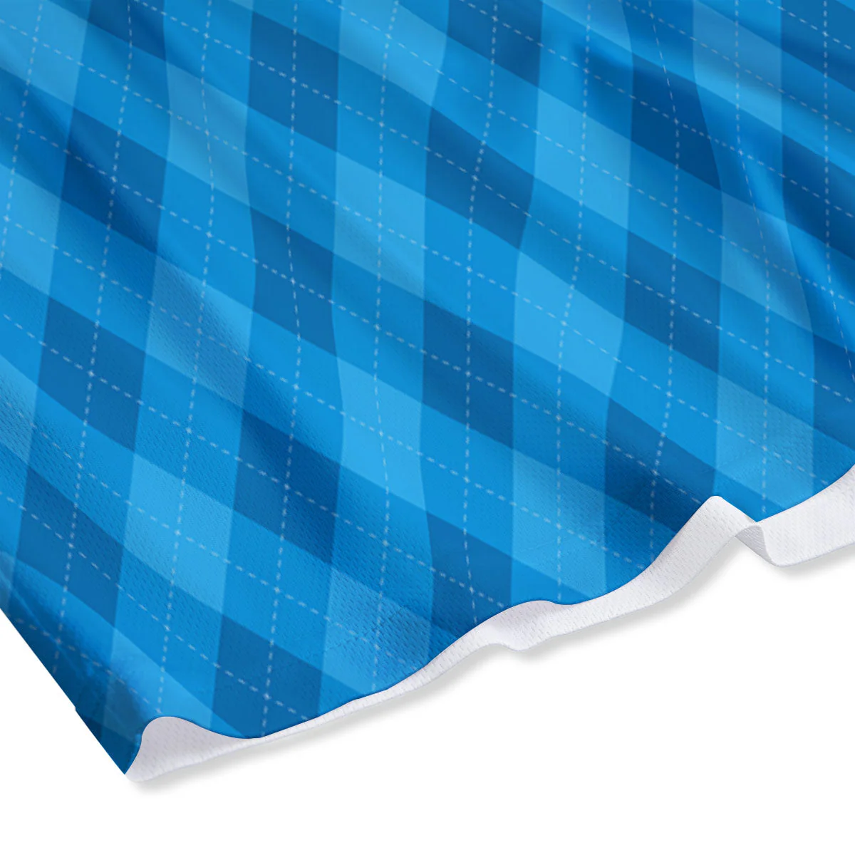 Blue Ocean Argyle Print Pattern Mesh Shorts - Image 4