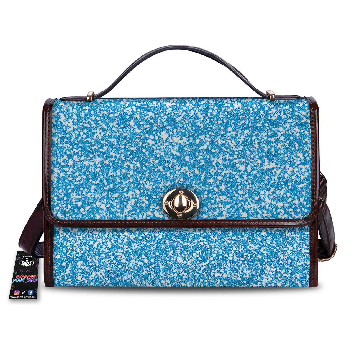 Blue Ocean Glitter Artwork Print Women's Satchel Bag