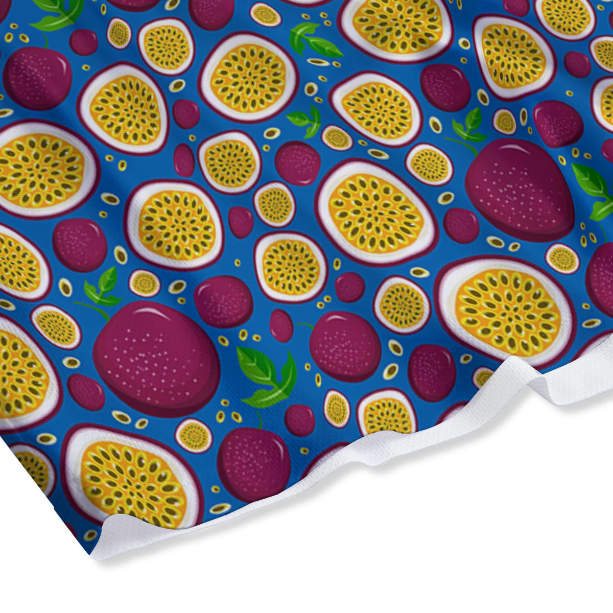 Blue Passion Fruit Print Pattern Mesh Shorts - Image 4