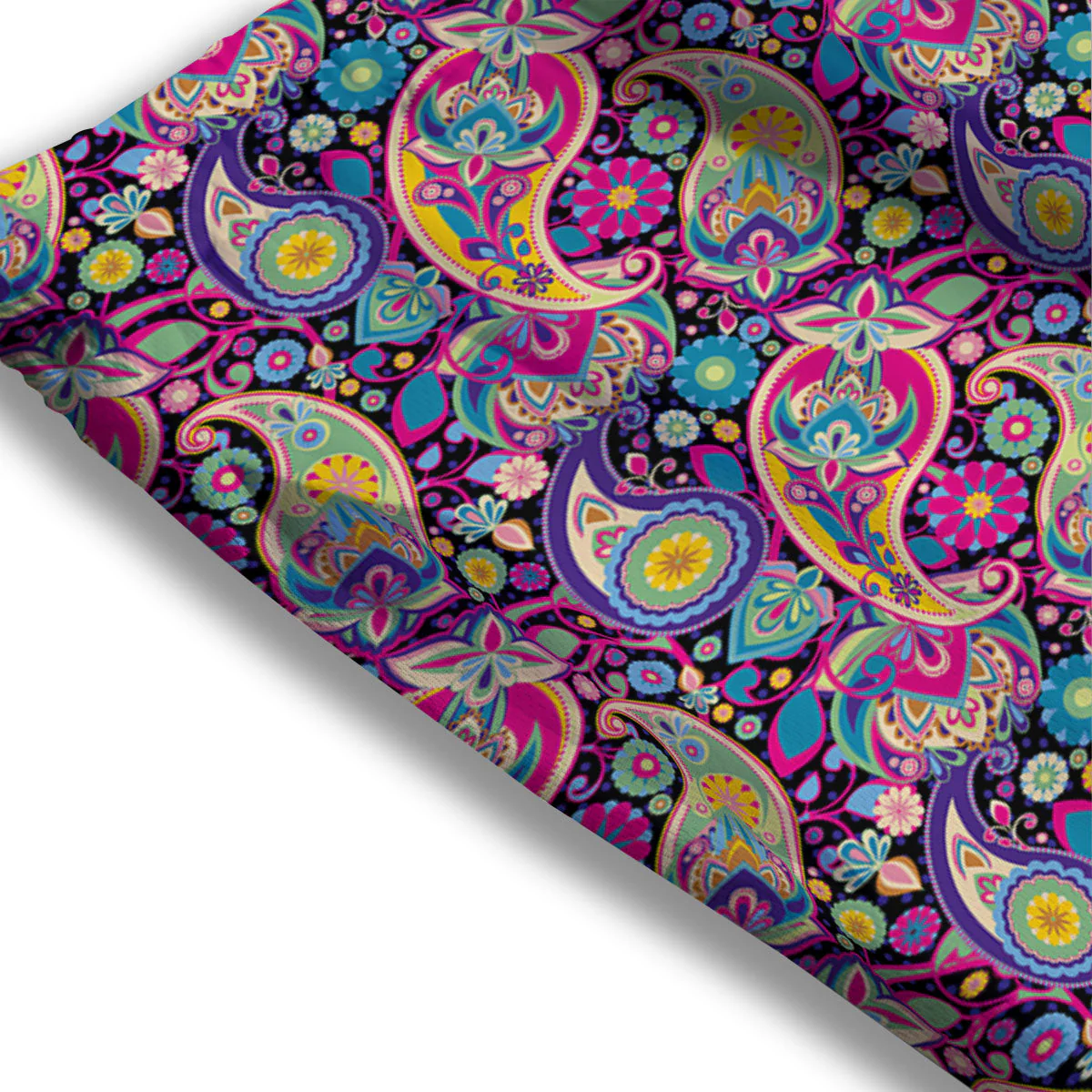 Blue Pink And Green Paisley Print Mesh Shorts - Image 3