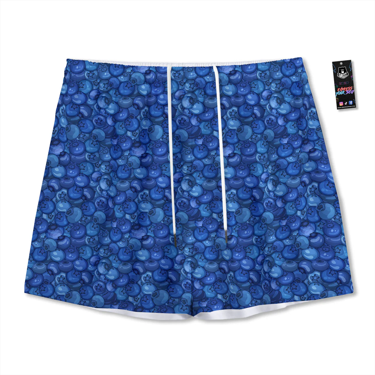 Blueberry Print Pattern Mesh Shorts