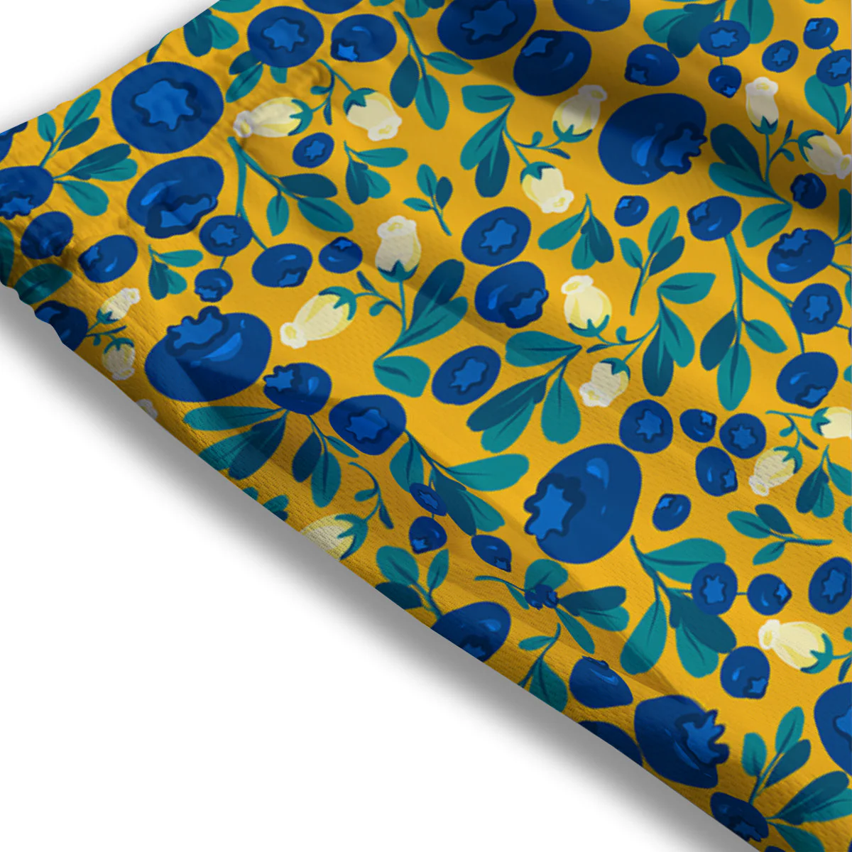 Blueberry Yellow Print Pattern Mesh Shorts - Image 3