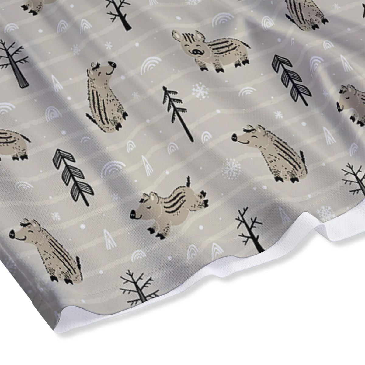 Boar Striped Print Pattern Mesh Shorts - Image 4