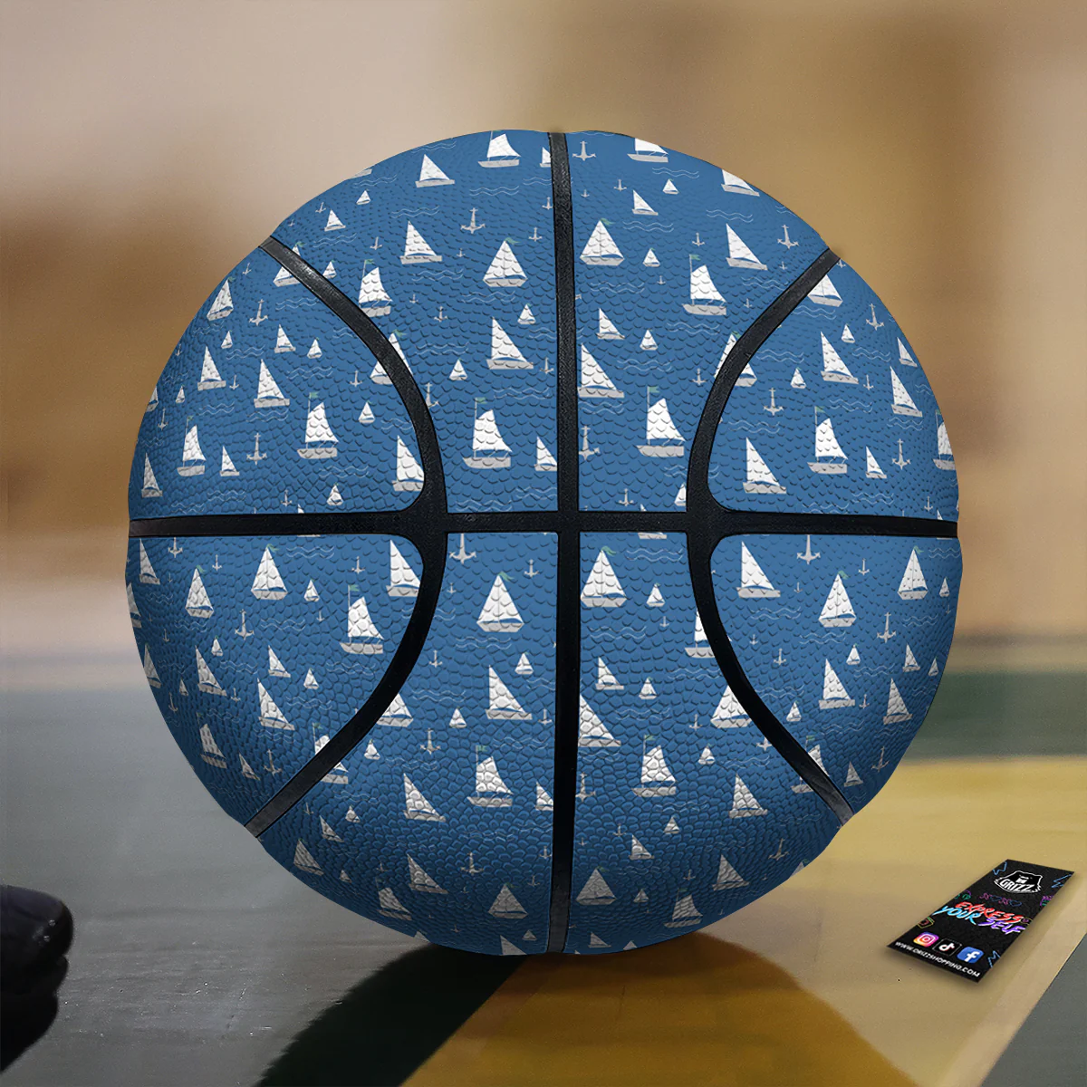Boat Drawing Print Pattern Basketball