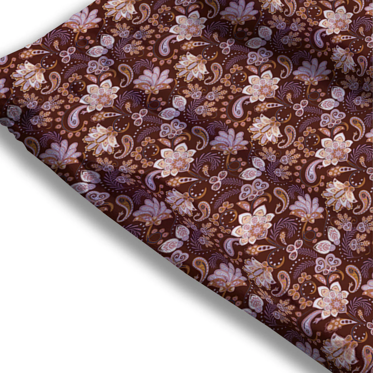 Bohemian Brown Floral Print Pattern Mesh Shorts - Image 3