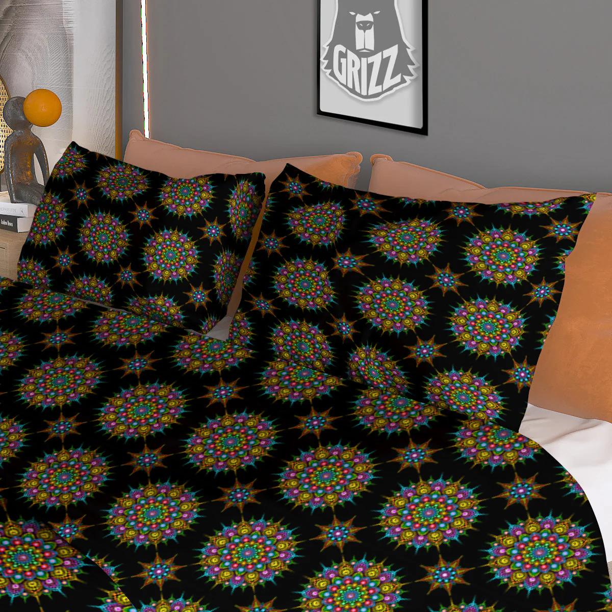 Bohemian Colorful Mandala Print Pattern Duvet Cover Bedding Set - Image 3