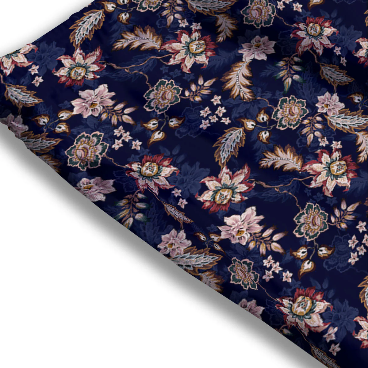 Bohemian Floral Blue Vintage Print Mesh Shorts - Image 3