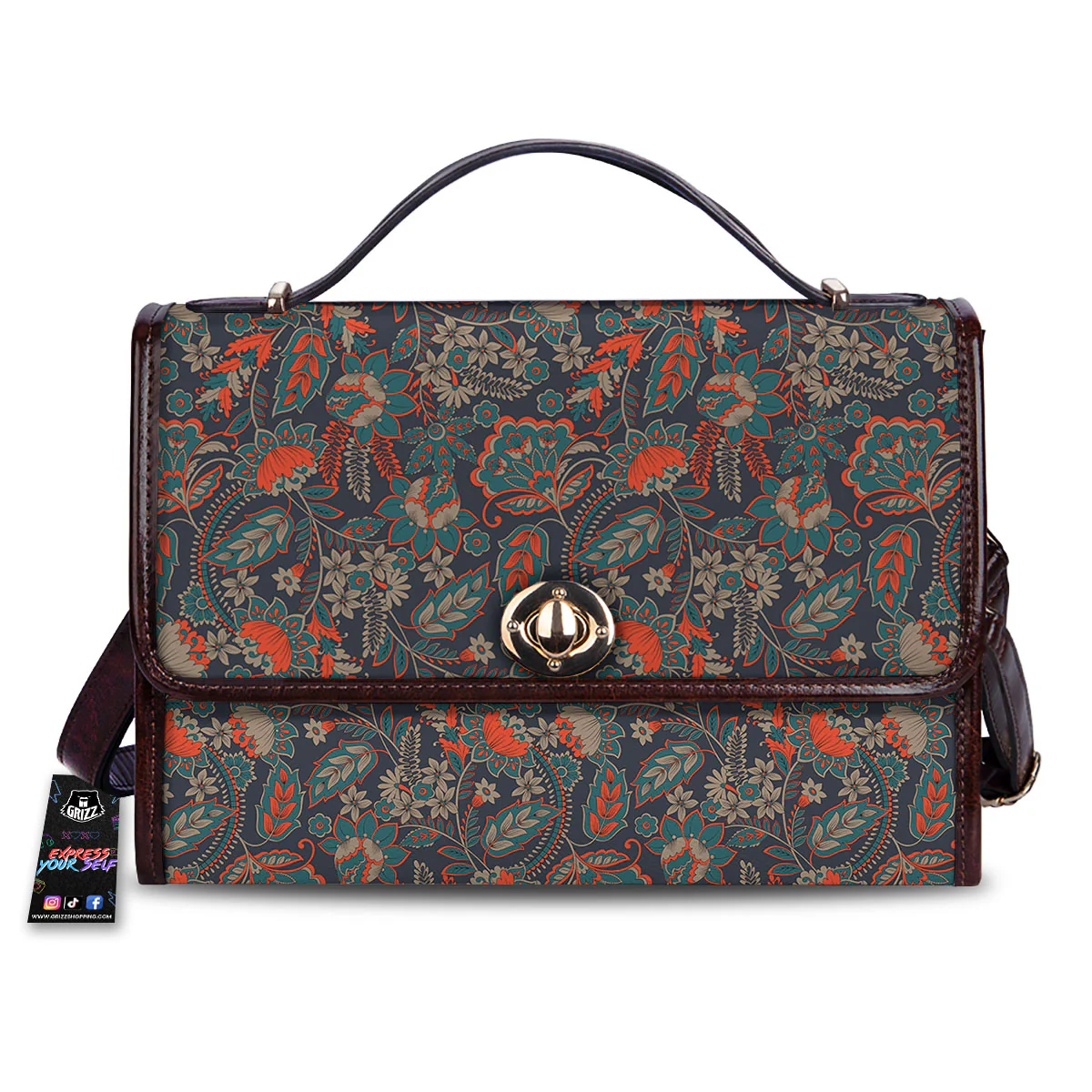 Bohemian Floral Retro Vintage Print Pattern Women's Satchel Bag