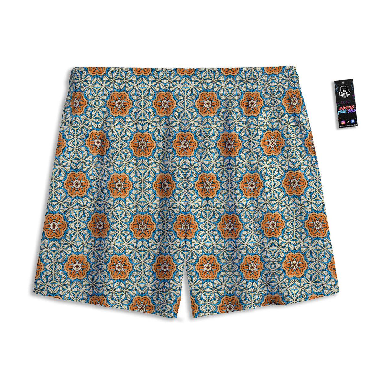 Bohemian Mandala Floral Print Pattern Mesh Shorts - Image 2