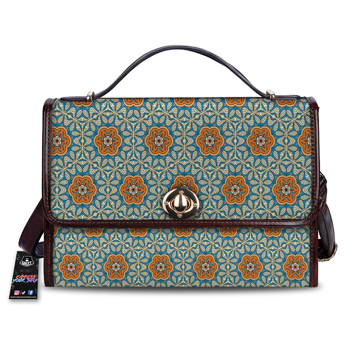 Bohemian Mandala Floral Print Pattern Women's Satchel Bag