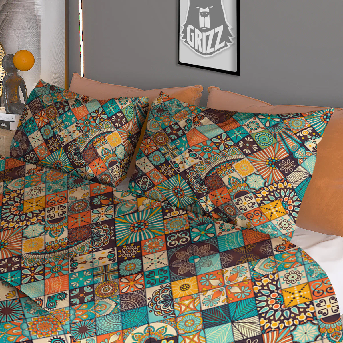Bohemian Mandala Floral Vintage Print Pattern Duvet Cover Bedding Set - Image 3