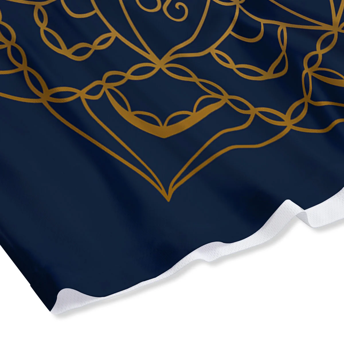 Bohemian Mandala Gold And Blue Print Mesh Shorts - Image 4