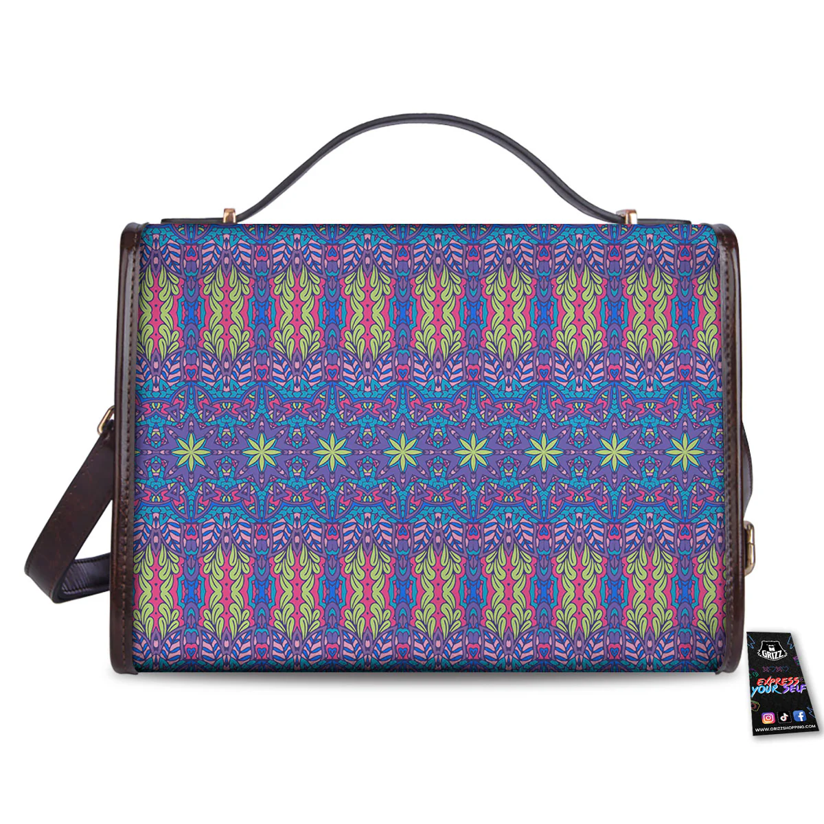 Bohemian Mandala Star Print Pattern Women's Satchel Bag - Image 2