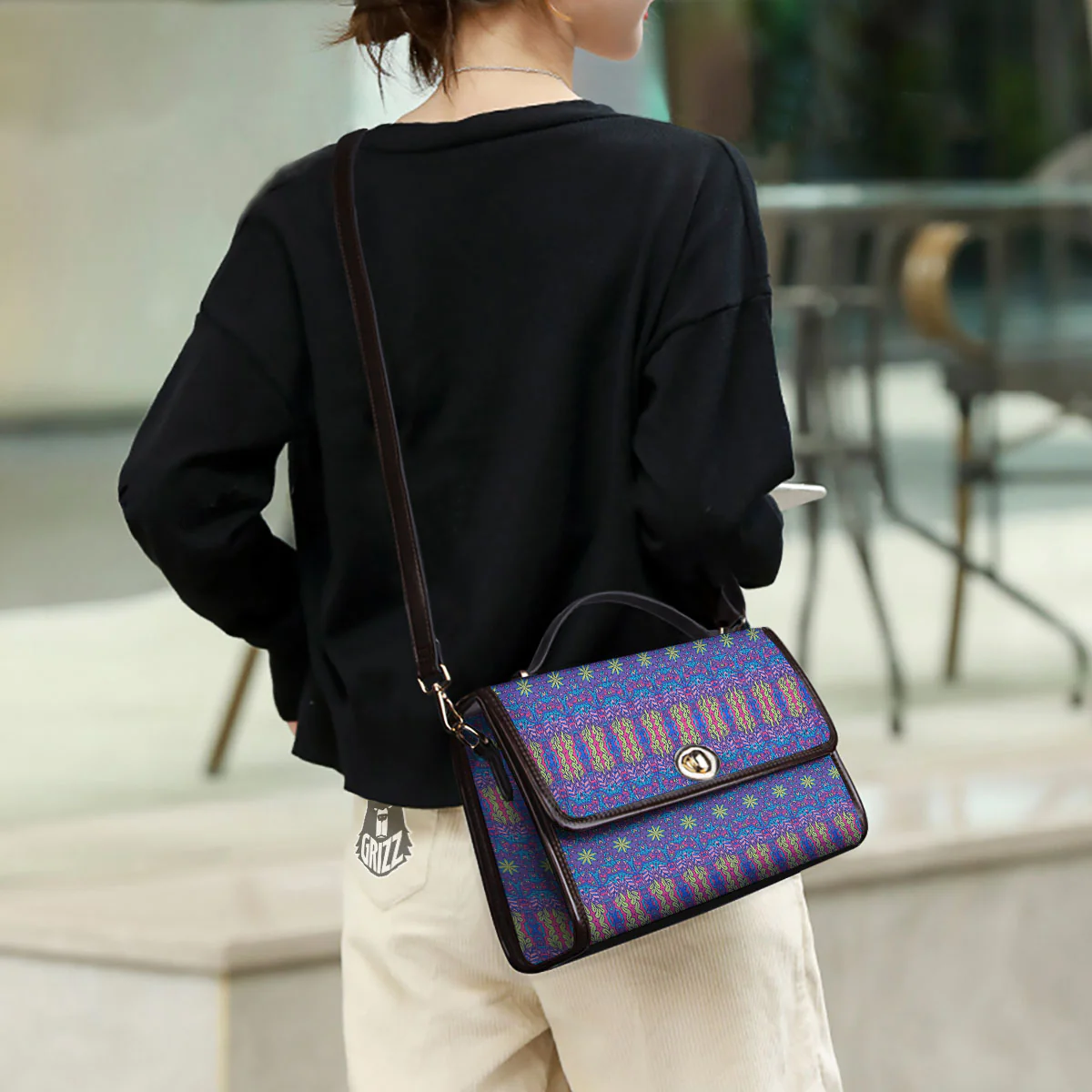 Bohemian Mandala Star Print Pattern Women's Satchel Bag - Image 3