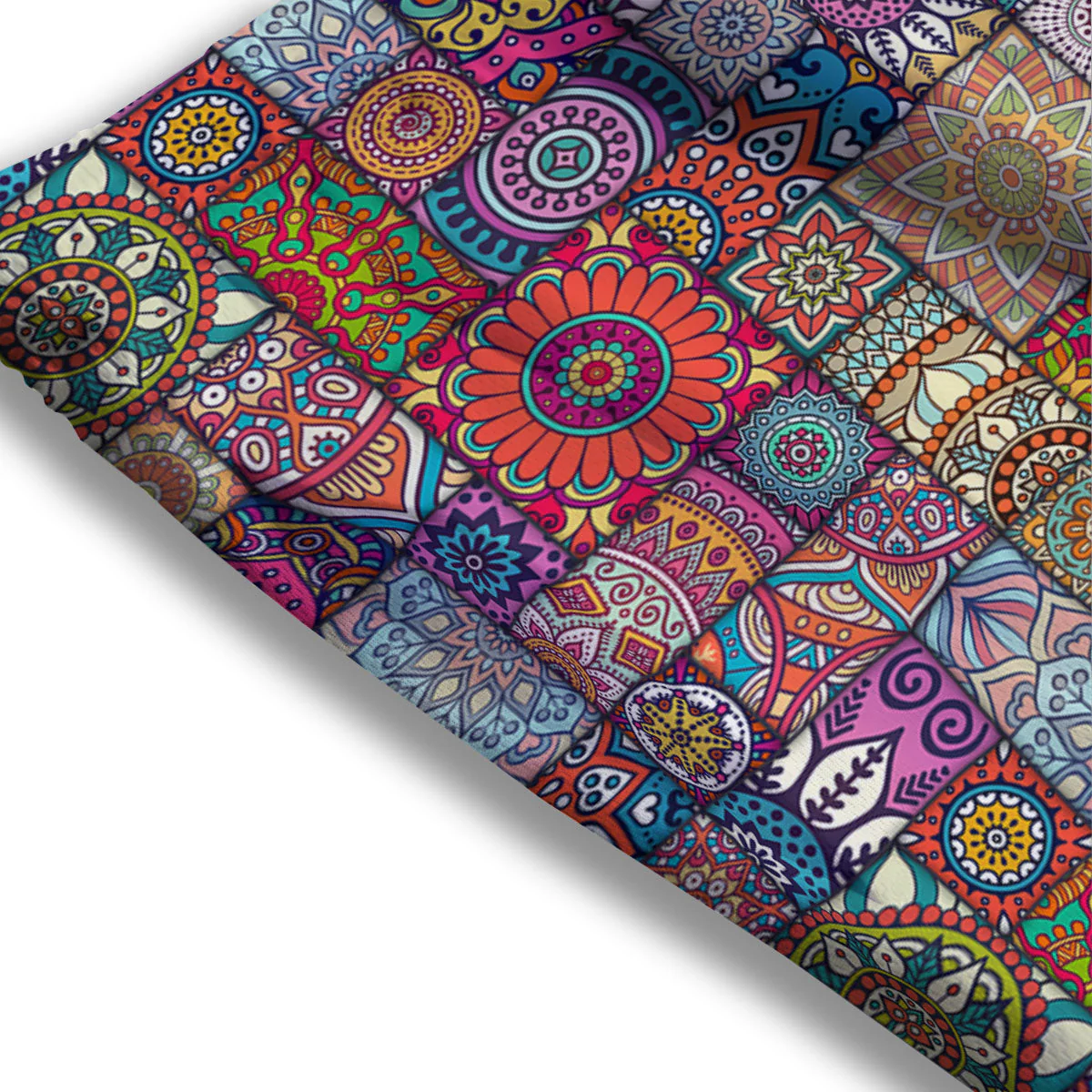 Bohemian Mandala Tile Print Pattern Mesh Shorts - Image 3