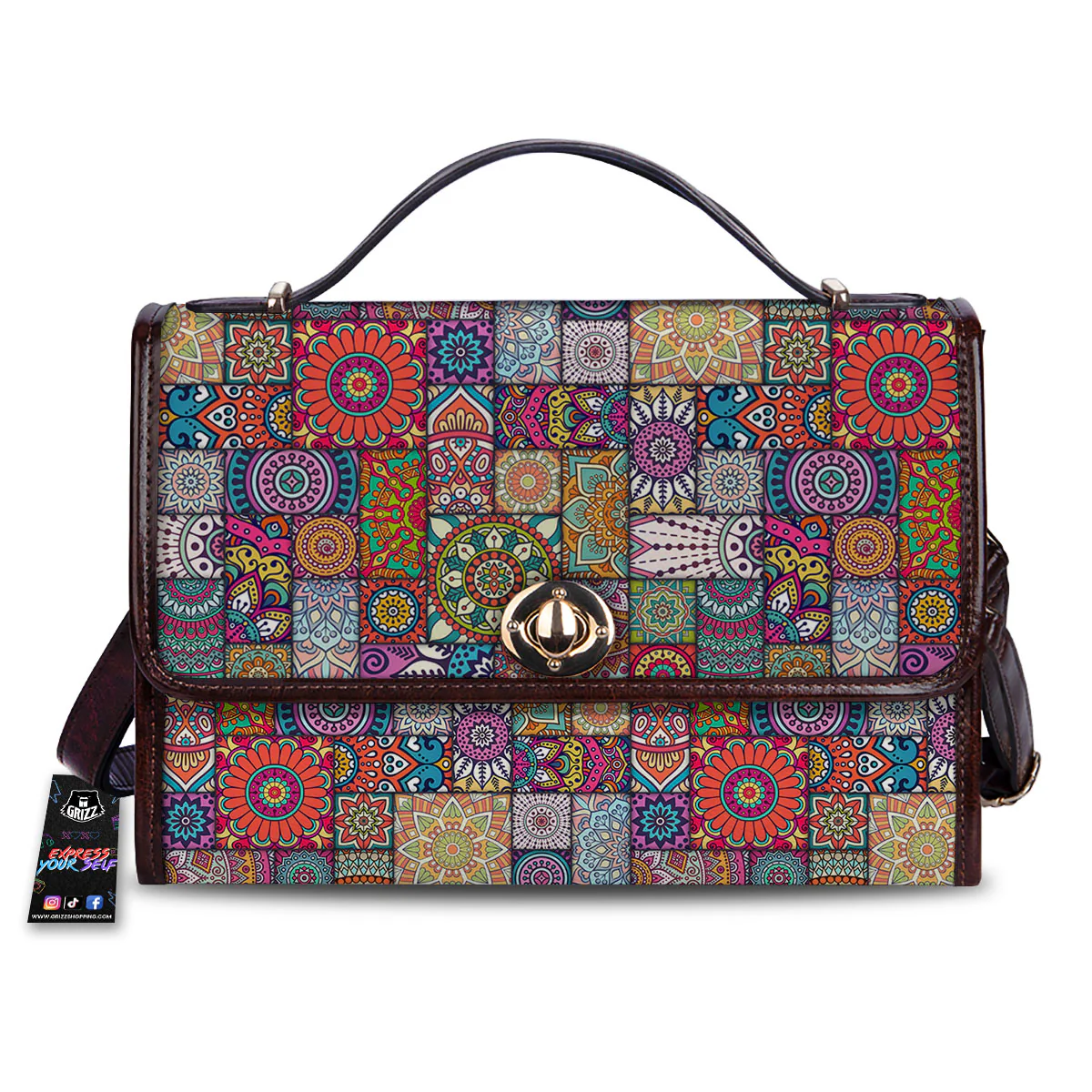 Bohemian Mandala Tile Print Pattern Women's Satchel Bag
