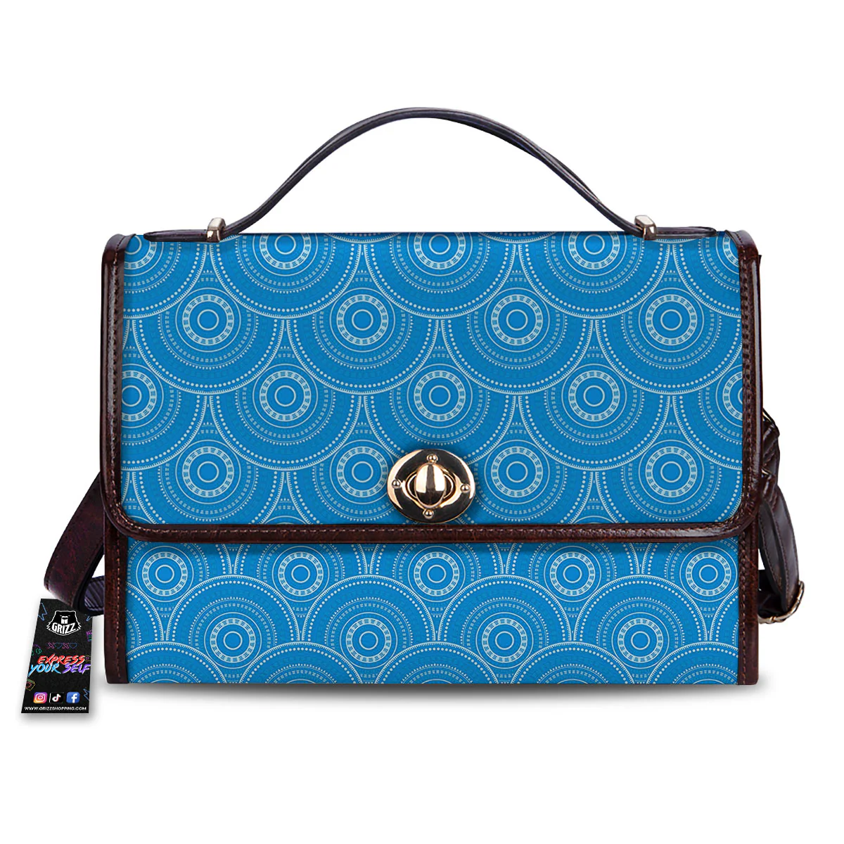 Bohemian Mandala Waves Print Pattern Women's Satchel Bag