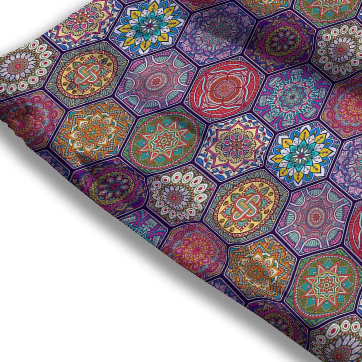 Bohemian Oriental Mandala Print Pattern Mesh Shorts - Image 3