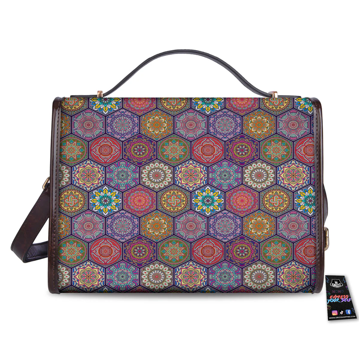 Bohemian Oriental Mandala Print Pattern Women's Satchel Bag - Image 2