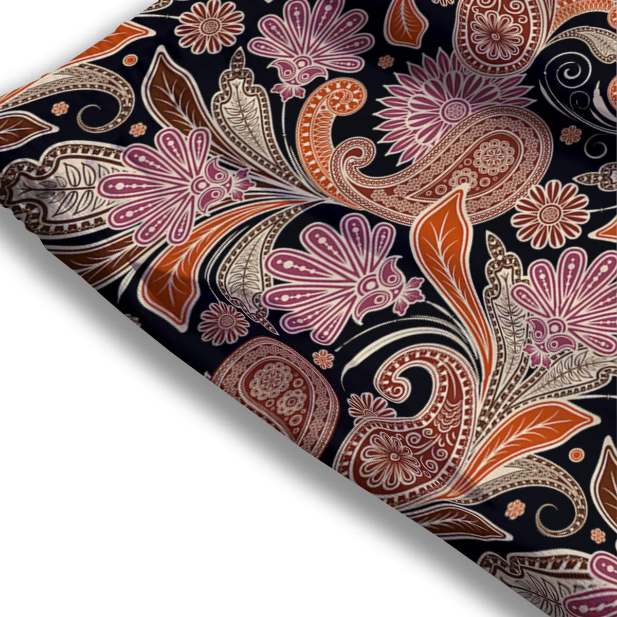 Bohemian Tangerine Floral Print Pattern Mesh Shorts - Image 3