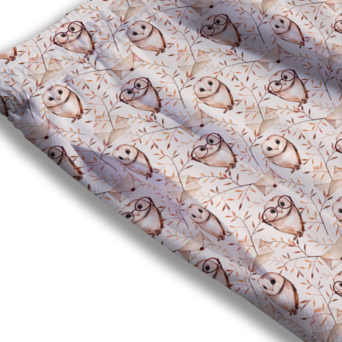 Boho Cute Owl Print Pattern Mesh Shorts - Image 3