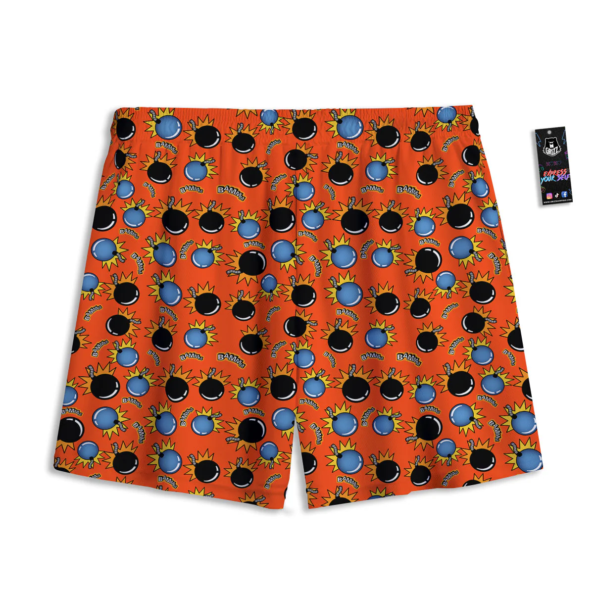 Bomb Bamm Print Pattern Mesh Shorts - Image 2