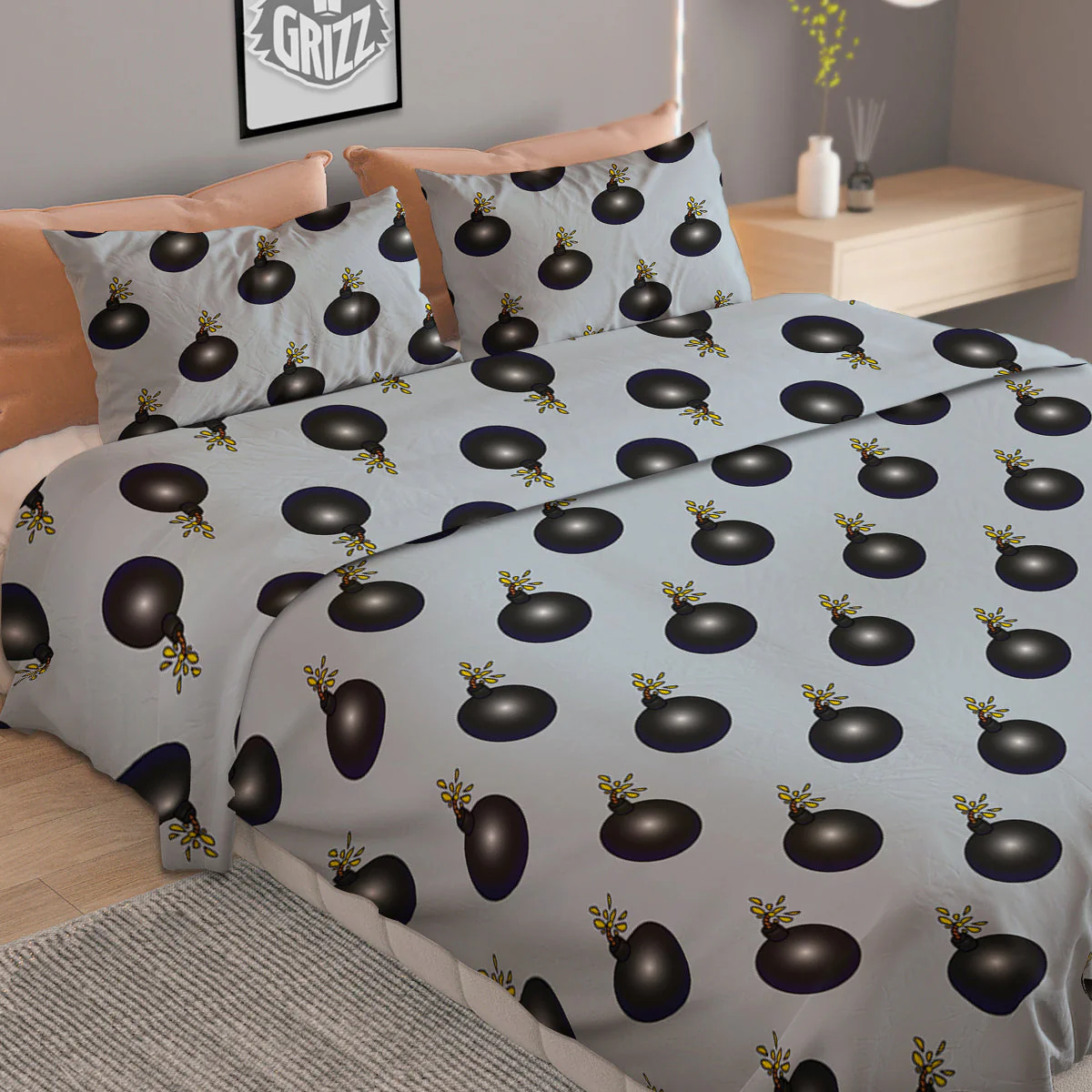 Bomb Vintage Print Pattern Duvet Cover Bedding Set - Image 2