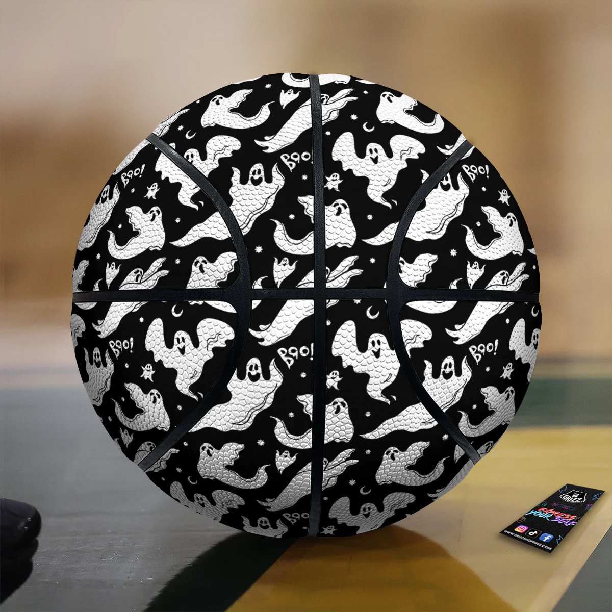 Boo Scary Ghost Print Pattern Basketball