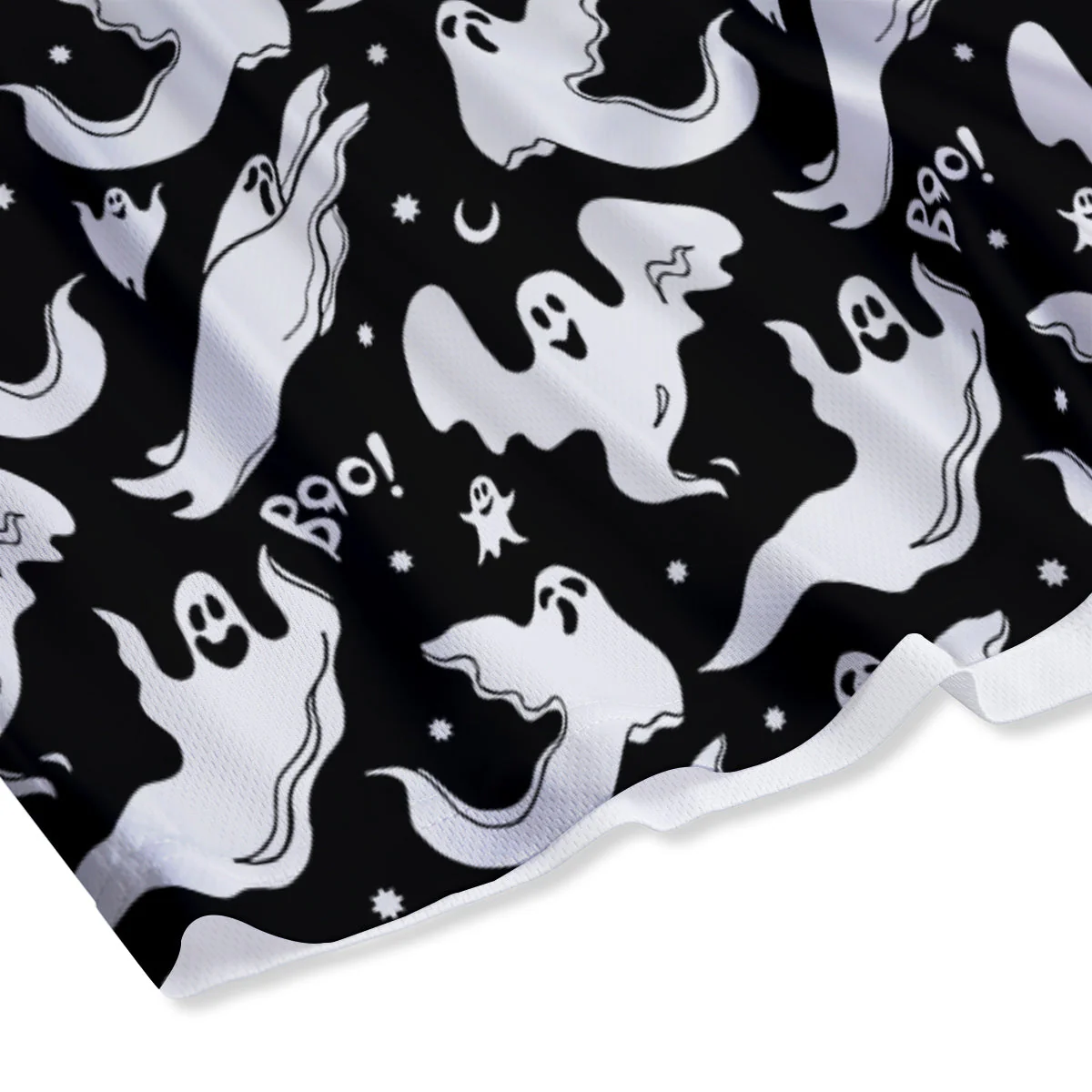 Boo Scary Ghost Print Pattern Mesh Shorts - Image 4