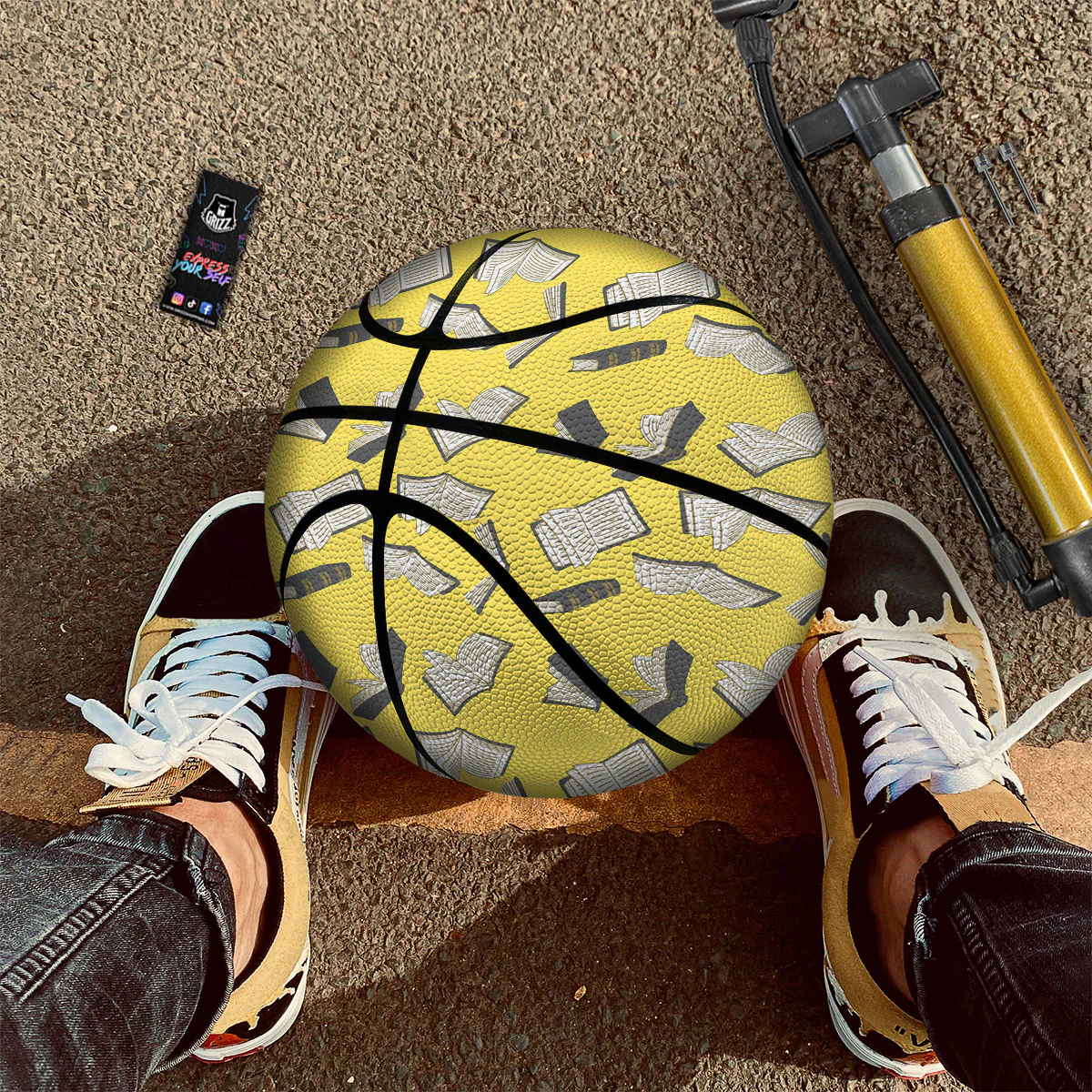 Books Pop Art Print Pattern Basketball - Image 2