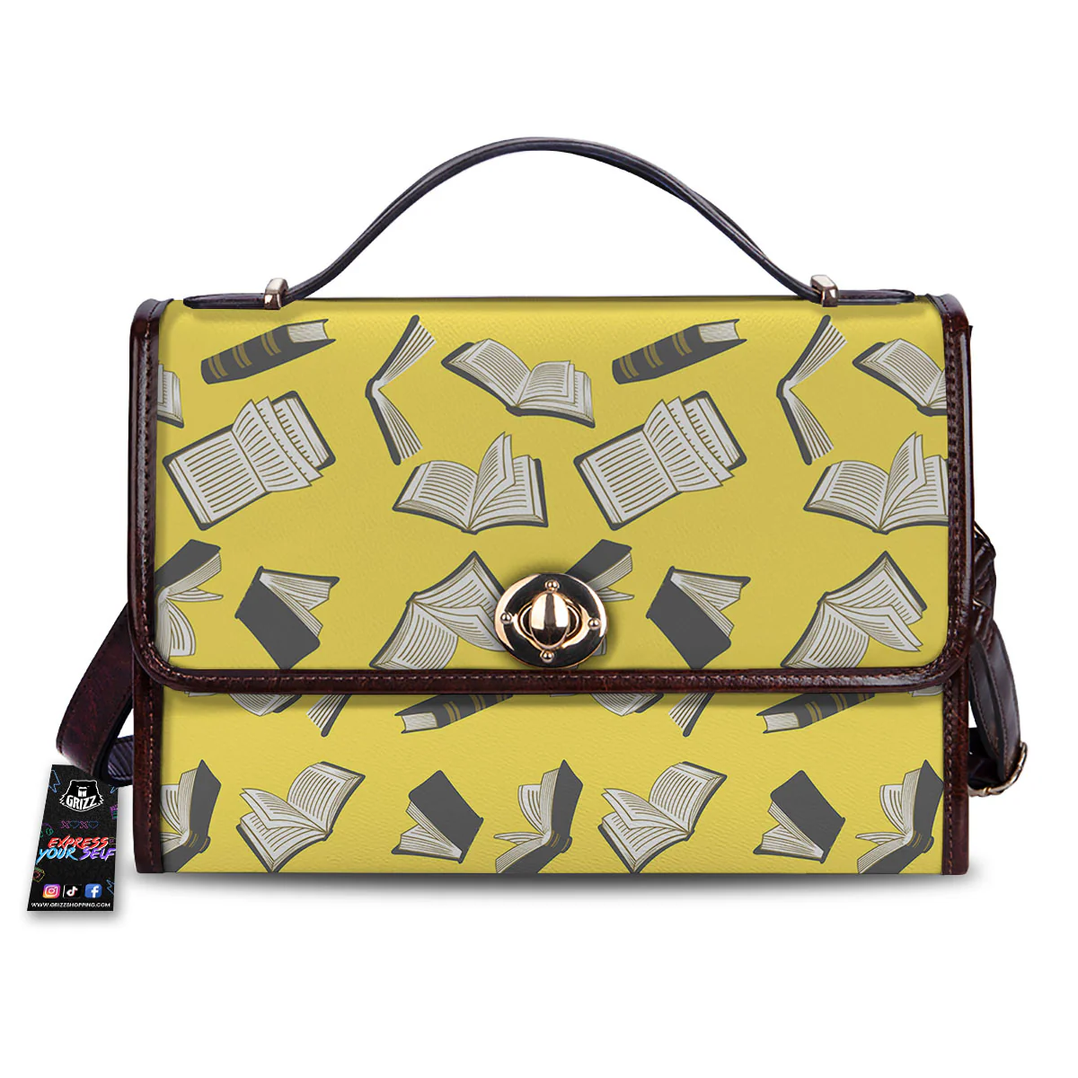 Books Pop Art Print Pattern Women's Satchel Bag
