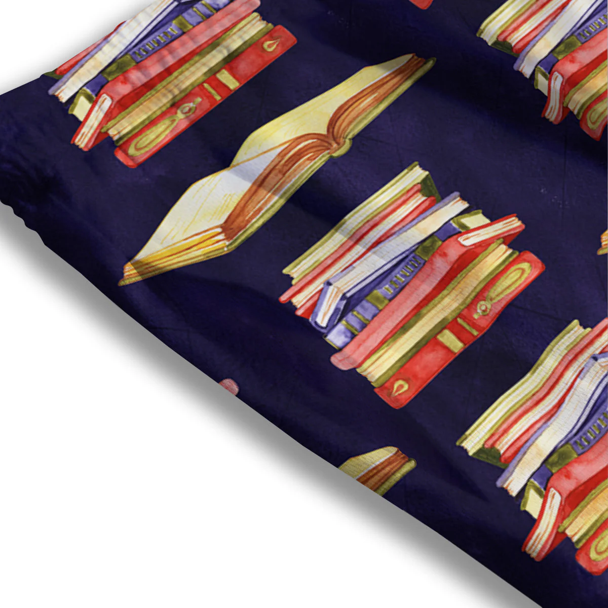 Bookshelf Watercolor Print Pattern Mesh Shorts - Image 3