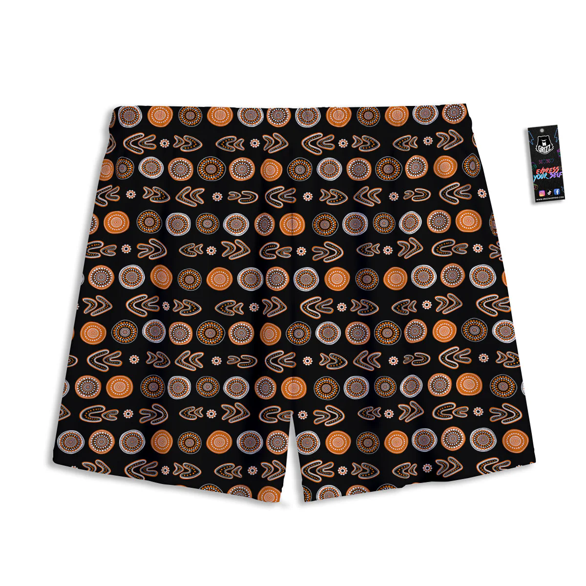 Boomerang Aboriginal Print Pattern Mesh Shorts - Image 2