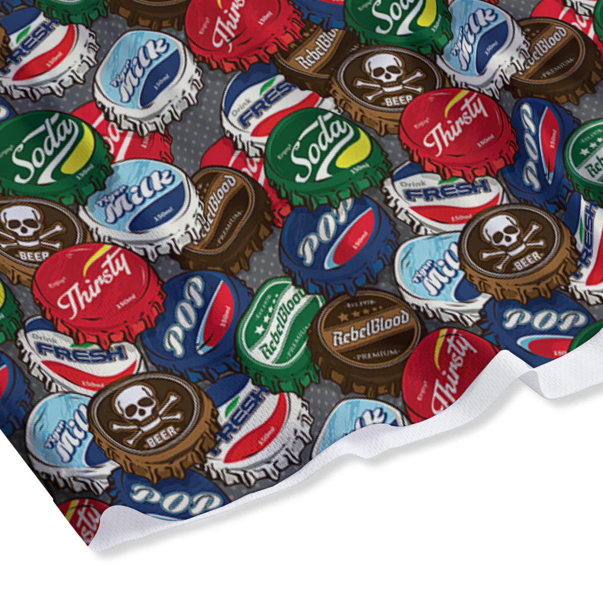 Bottle Caps Print Pattern Mesh Shorts - Image 4