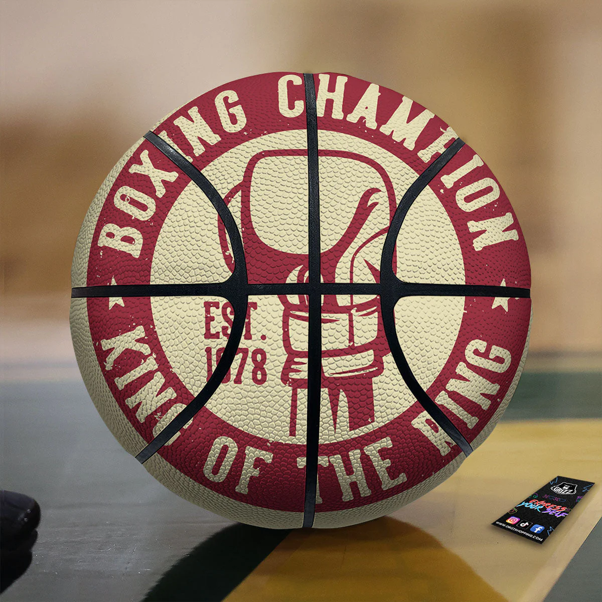 Boxing Champion King of The Ring Print Basketball