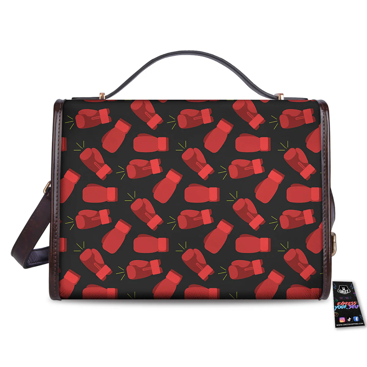 Boxing Gloves Red Print Pattern Women's Satchel Bag - Image 2