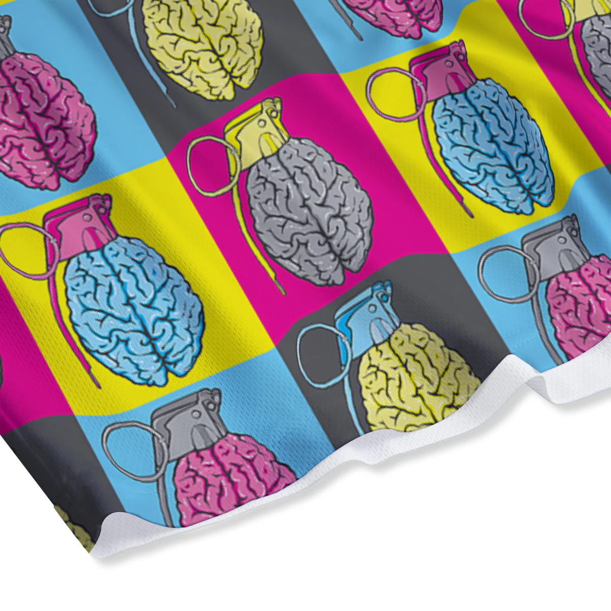 Brain Bomb Colorful Print Pattern Mesh Shorts - Image 4