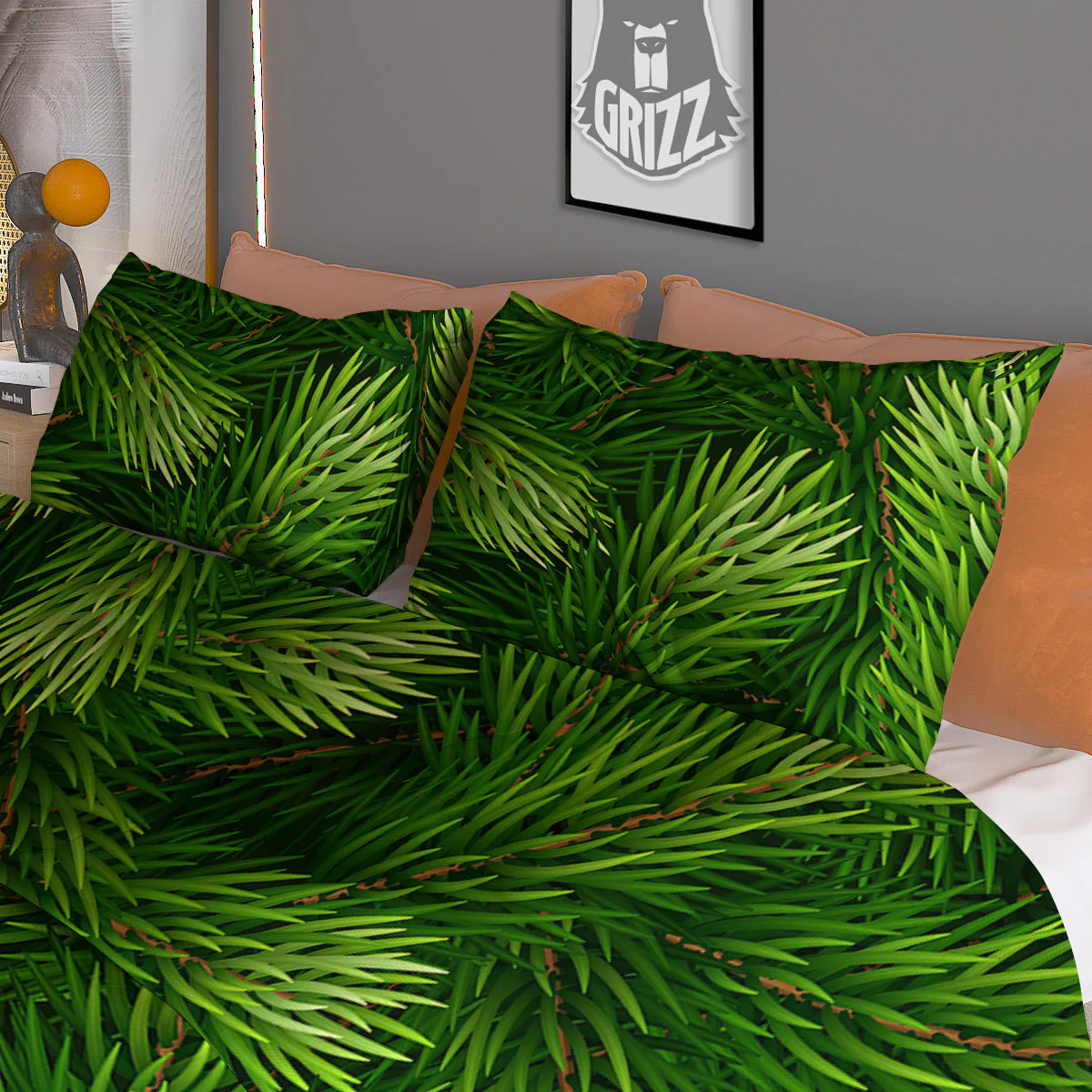 Branches Christmas Tree Print Duvet Cover Bedding Set - Image 3